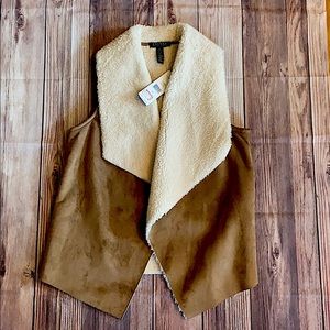 Lauren by Ralph Lauren faux suede and fur vest